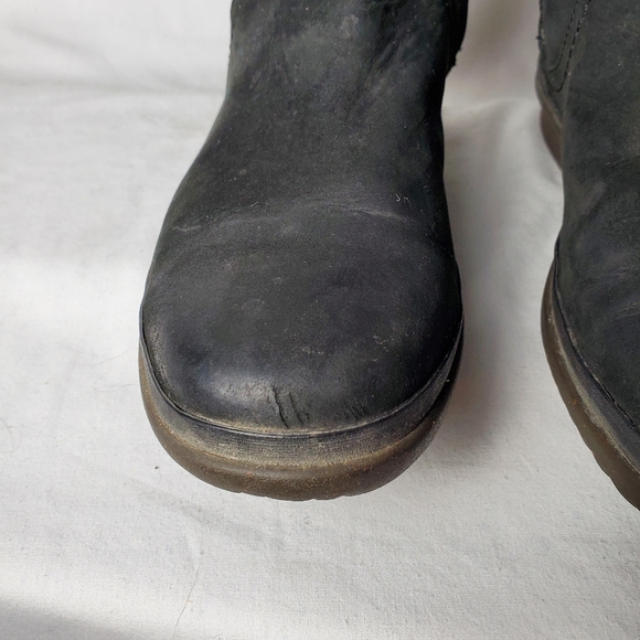 Ugg Elsa Black Knee High Leather Boots Size 8 - Picture 10 of 16